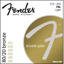 Jeu cordes Fender acoustic 80/20 Bronze 70L 12-52